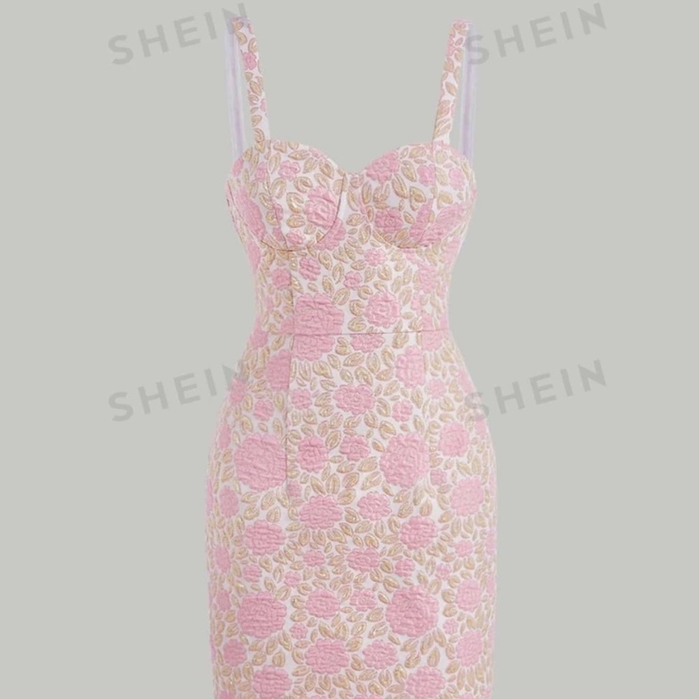 New SHEIN jacquard print dress.